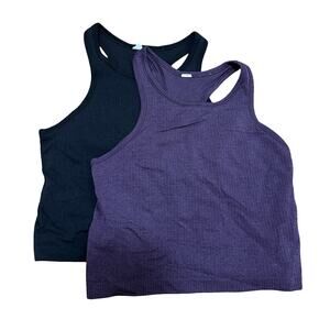 Lululemon Womens Ebb To Street Racerback Crop Tank Top Size 8 - Bundle of 2